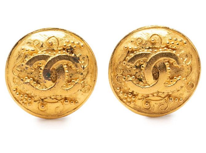 Orecchini a clip rotondi Chanel Coco Mark Vintage