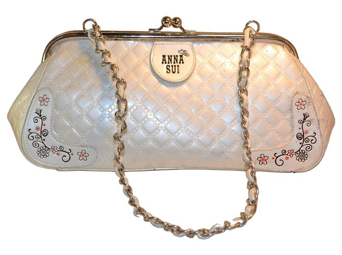 Bolsa de ombro acolchoada Anna Sui branca Branco
