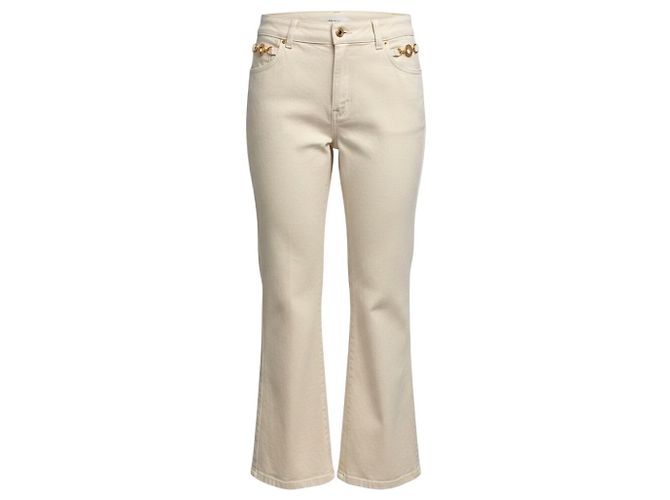 Autre Marque Jeans Flare de Denim de Algodón Regenerado Marfil Patou Beige