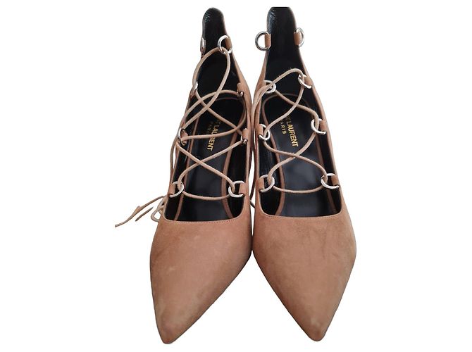 Escarpins en daim à lacets Saint Laurent