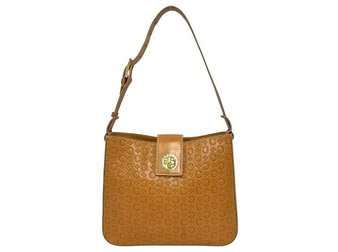 Céline Celine C Macadam Blazon Triomphe Logo Schultertasche aus braunem Leder