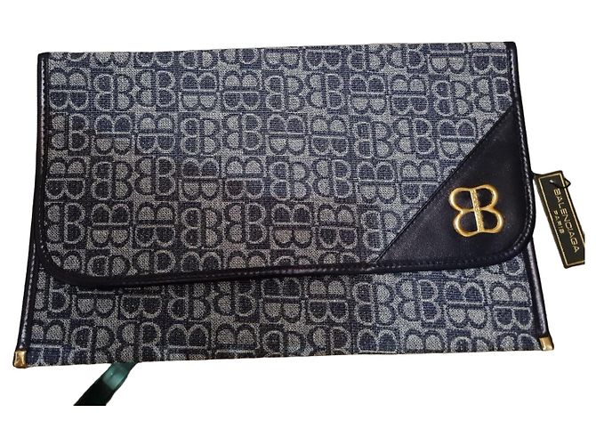 Pochette Balenciaga Monogram Blu e Nero