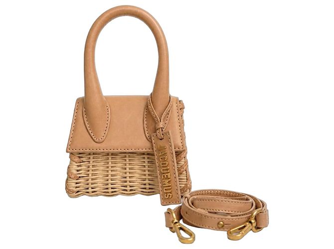 Jacquemus Le Chiquito Mini Bolsa de Vime Bege