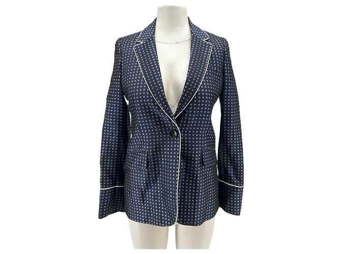 Essentiel Antwerp Navy micro floral blazer Navy blue