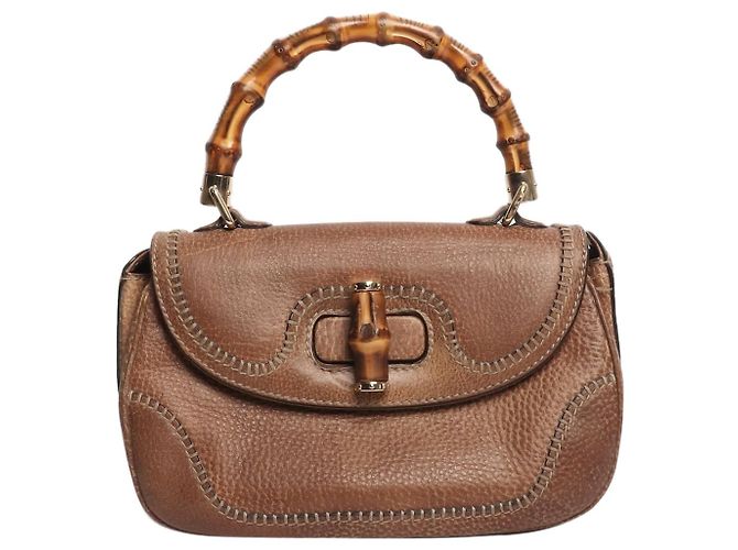 Bamboo Gucci Bolsa transversal de bambu e couro marrom