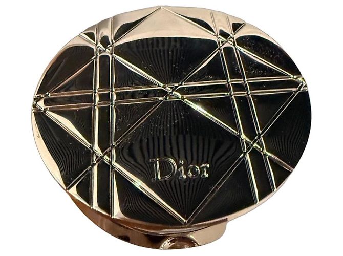 Dior Cannage Silver-Tone Metal Pocket Mirror Silver hardware