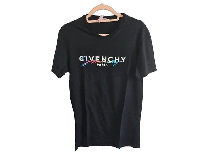 Camiseta Givenchy Paris Logo de algodón - Negra Negro