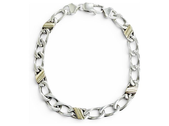 Tiffany & Co Bracciale con charm Tiffany Figaro in argento 925 e oro D'oro