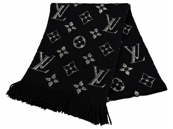 Sciarpa Logomania Shine Louis Vuitton Nero Argento