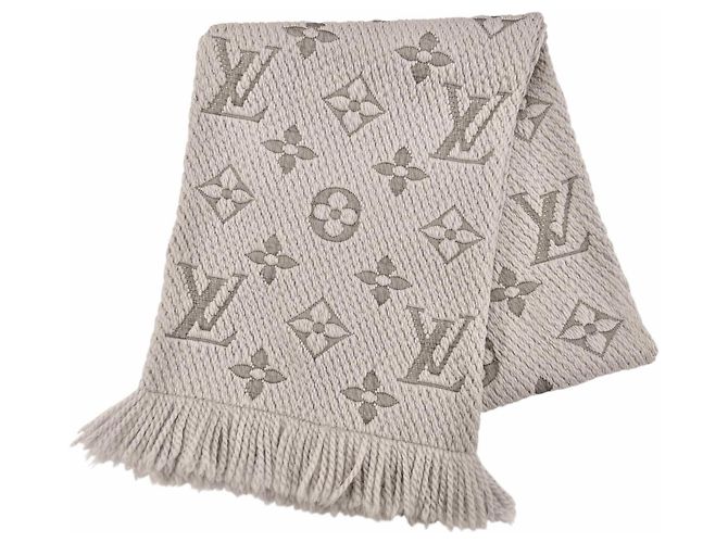 Stola con frange in lana e seta Logomania Louis Vuitton