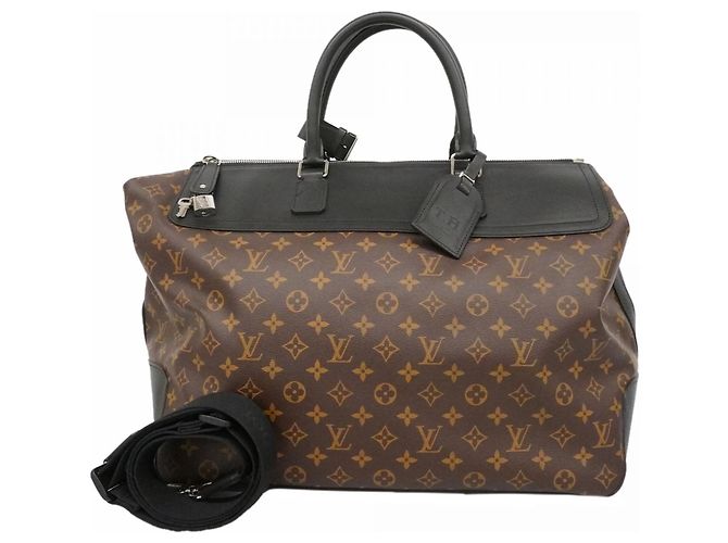 Borsa Louis Vuitton Boston Monogram Macassar Neo Greenwich Marrone Nero