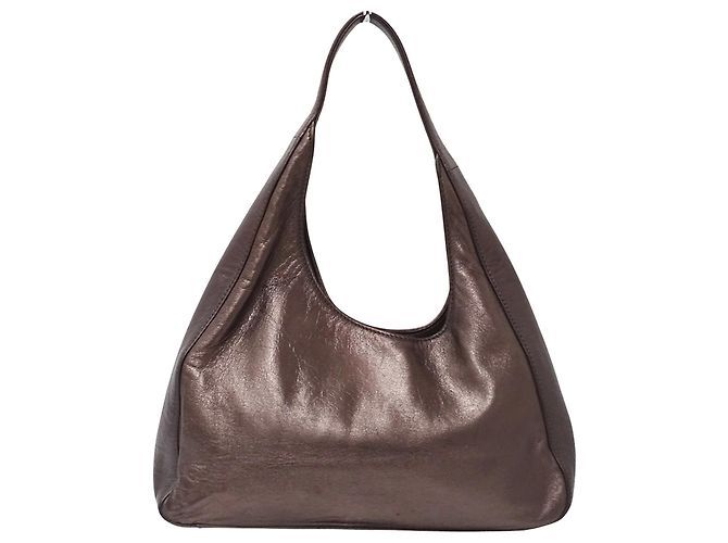 Bolsa de ombro em couro roxo metálico Prada Roxo escuro