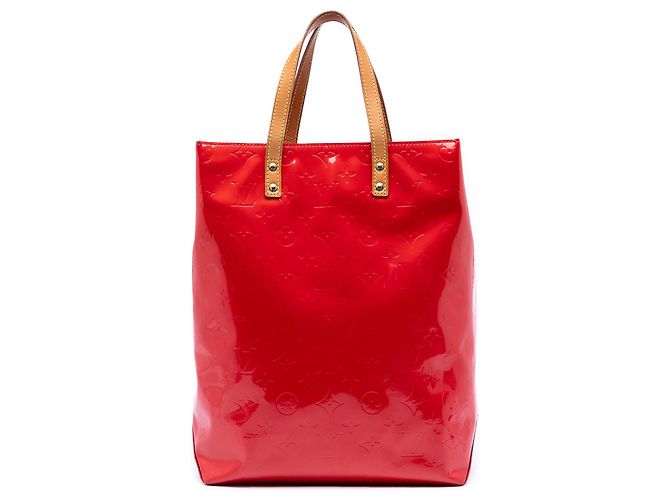 Louis Vuitton Red Monogram Vernis Reade MM Vermelho