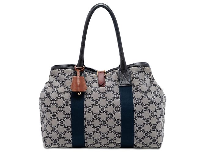 16 Céline Celine Tote aus Macadam Canvas in Grau Braun