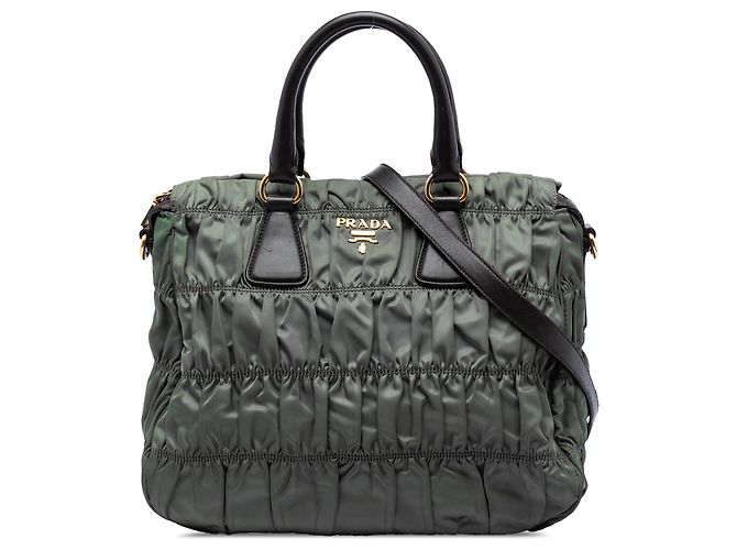 Bolsa Prada Green Tessuto Gaufre Verde Verde oliva
