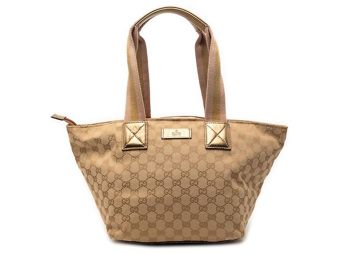 Tote Gucci em lona GG bege com Web