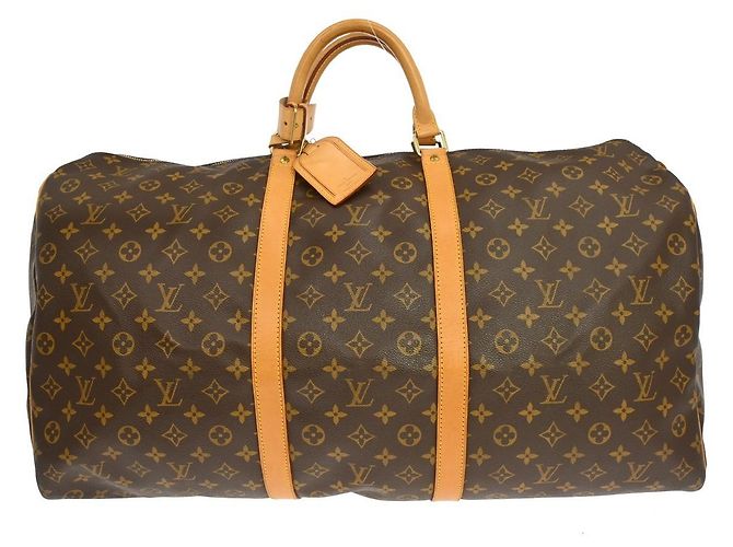 Sac Keepall Louis Vuitton Monogram Canvas 60 Marron