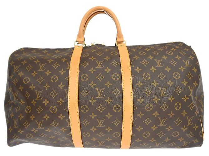 Bolsa Keepall Louis Vuitton Monogram Canvas 55 Marrom