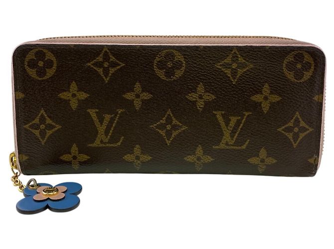 Louis Vuitton Monogram Floral Long Wallet Pink Blue