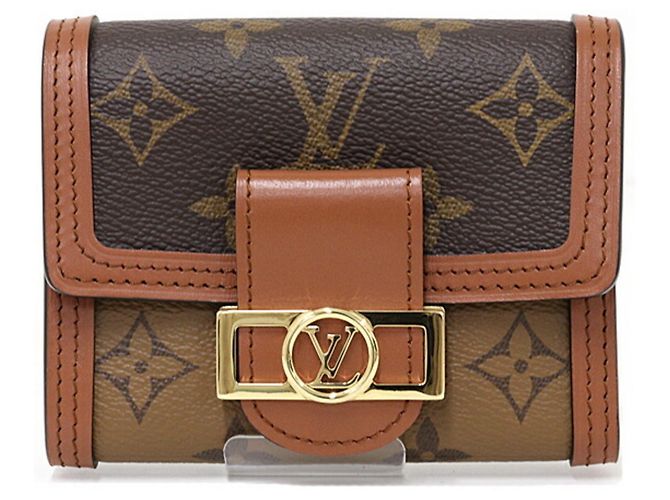 Louis Vuitton Portefeuille Dauphine Compact Tri-fold Wallet Brown Light brown