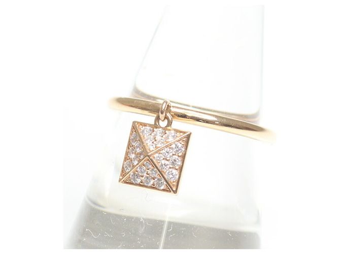 Ring Anel Clou de H da Hermès em ouro rosa Dourado