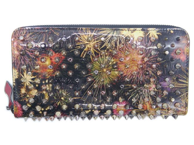 Cartera larga Christian Louboutin Panettone Spike Stud Negro
