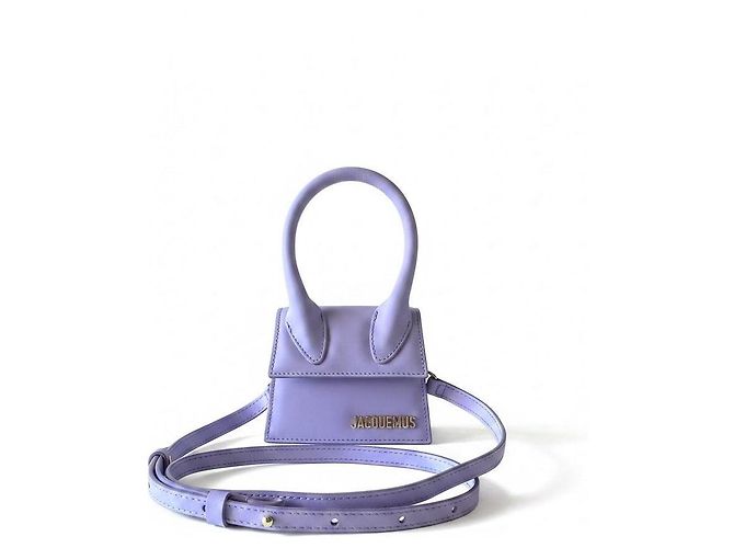 Jacquemus Le Chiquito Mini Bolsa em Couro Lavanda Roxo