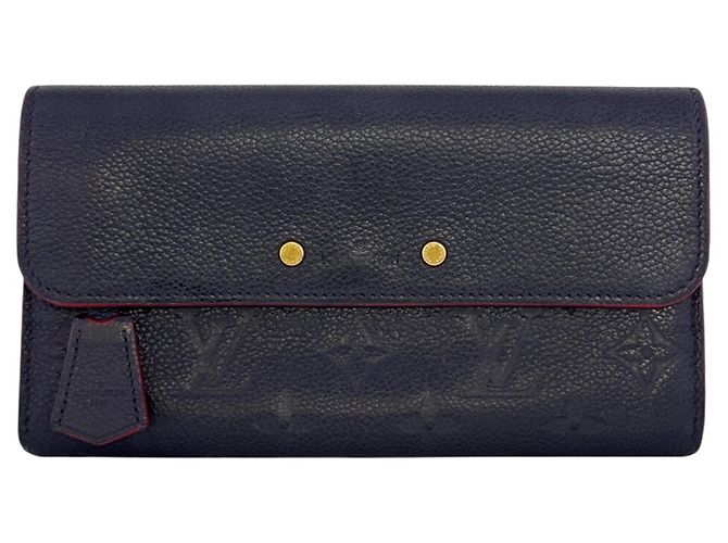 Carteira Long Louis Vuitton Monogram Empreinte Azul marinho