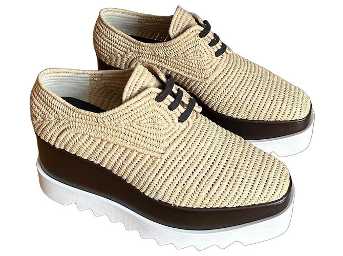 Stella Mc Cartney Stella McCartney Elyse Raffia Platform Shoes
