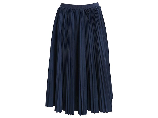 Sacai Faltenmidirock aus Polyester in Navy Blue Blau Marineblau