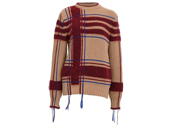 Tory Burch Eden Plaid Pullover aus mehrfarbiger Wolle