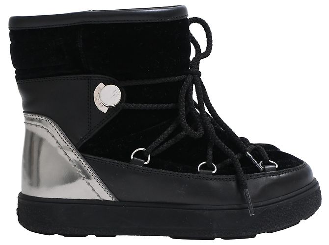 Moncler Stephanie Schneestiefel aus schwarzem Leder