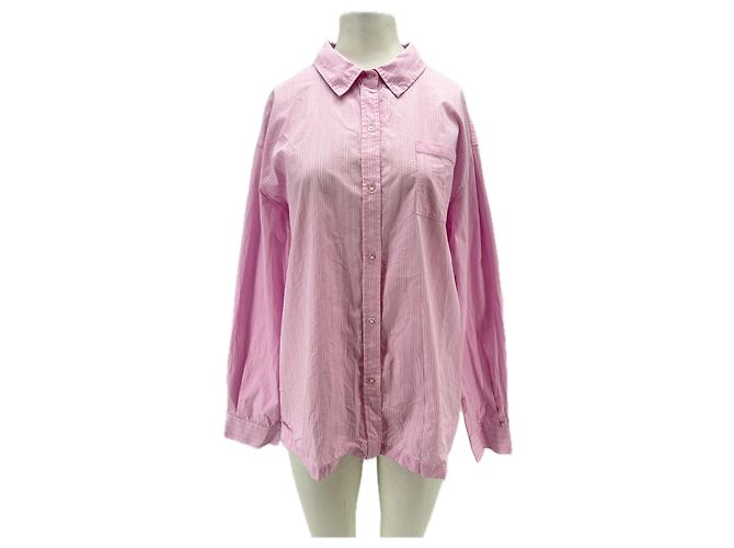 Autre Marque Camicia a righe in cotone rosa ADANOLA M