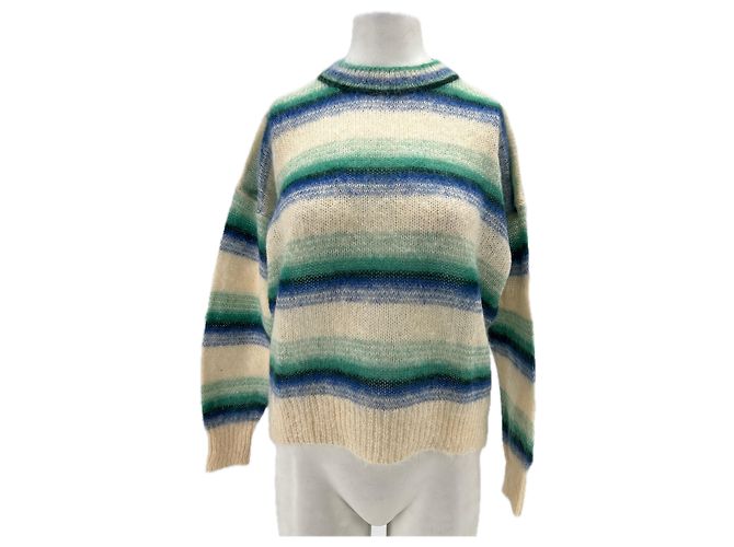 Isabel Marant Etoile Pull rayé crème et bleu