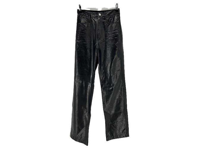 Rotate Schwarze Kunstlederhose