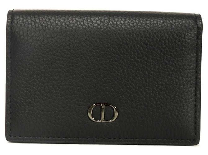 Christian Dior CD ICON Leather Card Case Black