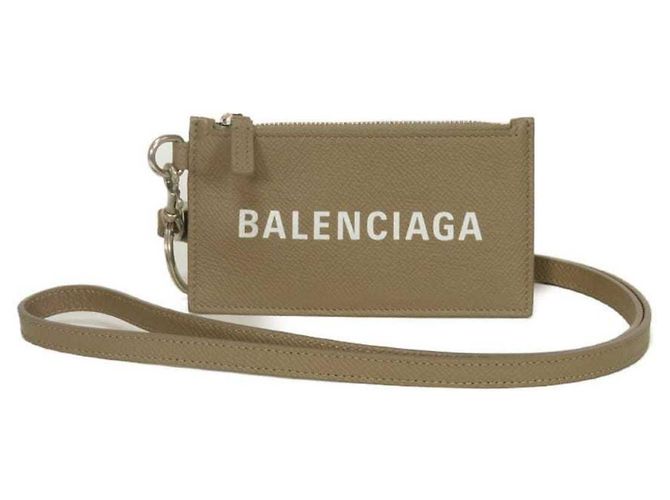 Tarjetero de cuero gris Balenciaga