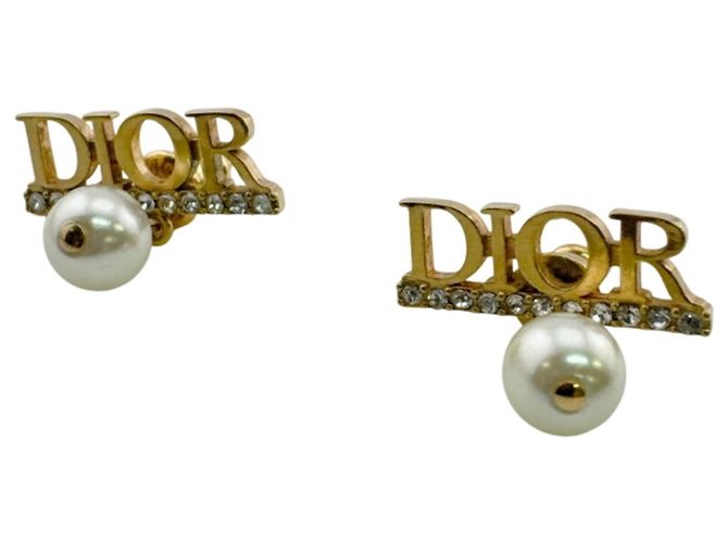 Christian Dior Gold Clip-Ohrringe Golden
