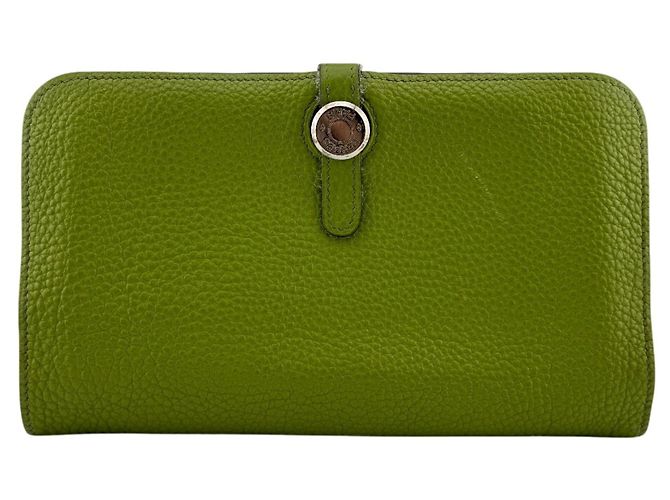 Hermès Hermes Dogon GM D-ring Bi-fold Long Wallet Green