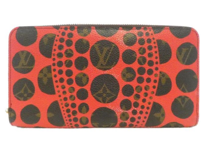 Cartera Zippy Louis Vuitton Monogram Pumpkin Dot Castaño Roja