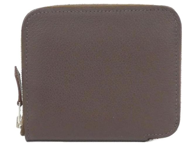 Silk In Hermès Cartera de seda bi-fold COEUR ET RUBANS Hermes Castaño