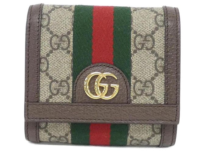 Gucci Ophidia Bi-Fold Long Wallet Brown Beige