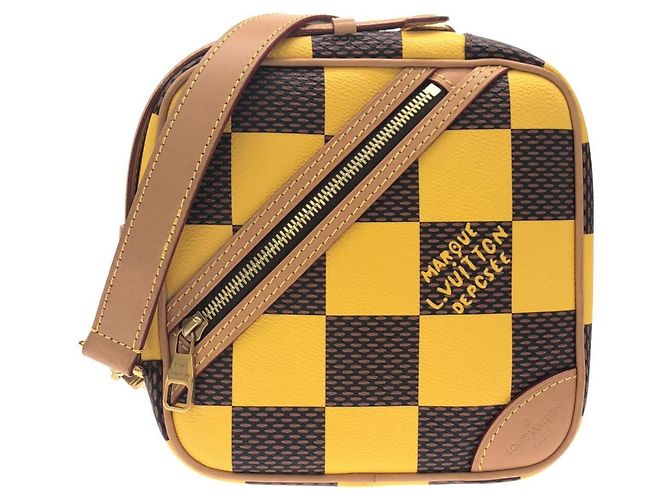 Louis Vuitton Damier Pop Chess Messenger Shoulder Bag Yellow Damier ebene