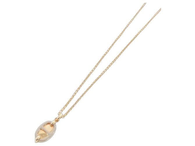 Hermès Collar Hermes Mini Maillon 100053FE Castaño Dorado 