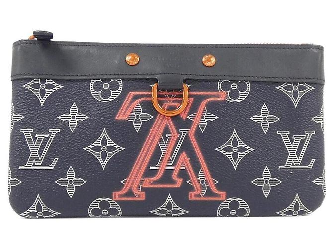 Borsa Louis Vuitton Monogram Ink Pochette Apollo PM Blu Corallo