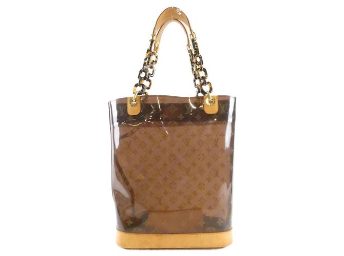 Borsa Cabas MM Monogram Ambre Louis Vuitton Marrone