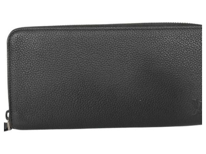 Louis Vuitton Long Wallet in Black Calf Leather
