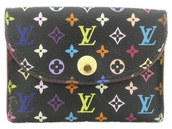 Louis Vuitton Multicolor Enveloppe Visitenkartenetui Schwarz Rot