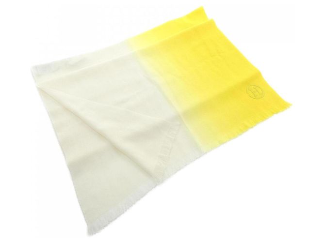 Hermès Hermes Dip Dye Horizon Stole White Yellow