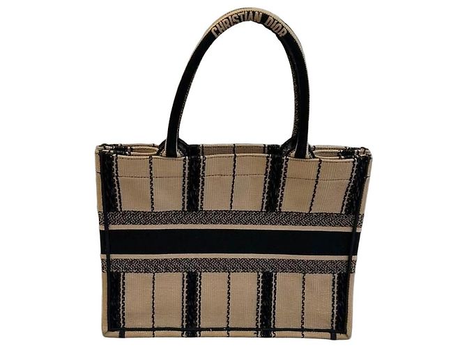 Dior Book Tote Borsa in Jacquard Nero Beige